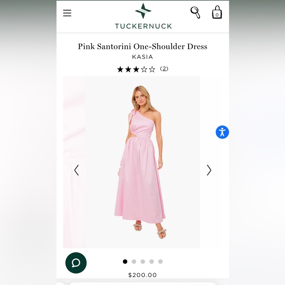 NWOT Kasia Pink Santorini One-Shoulder Dress from Tuckernuck